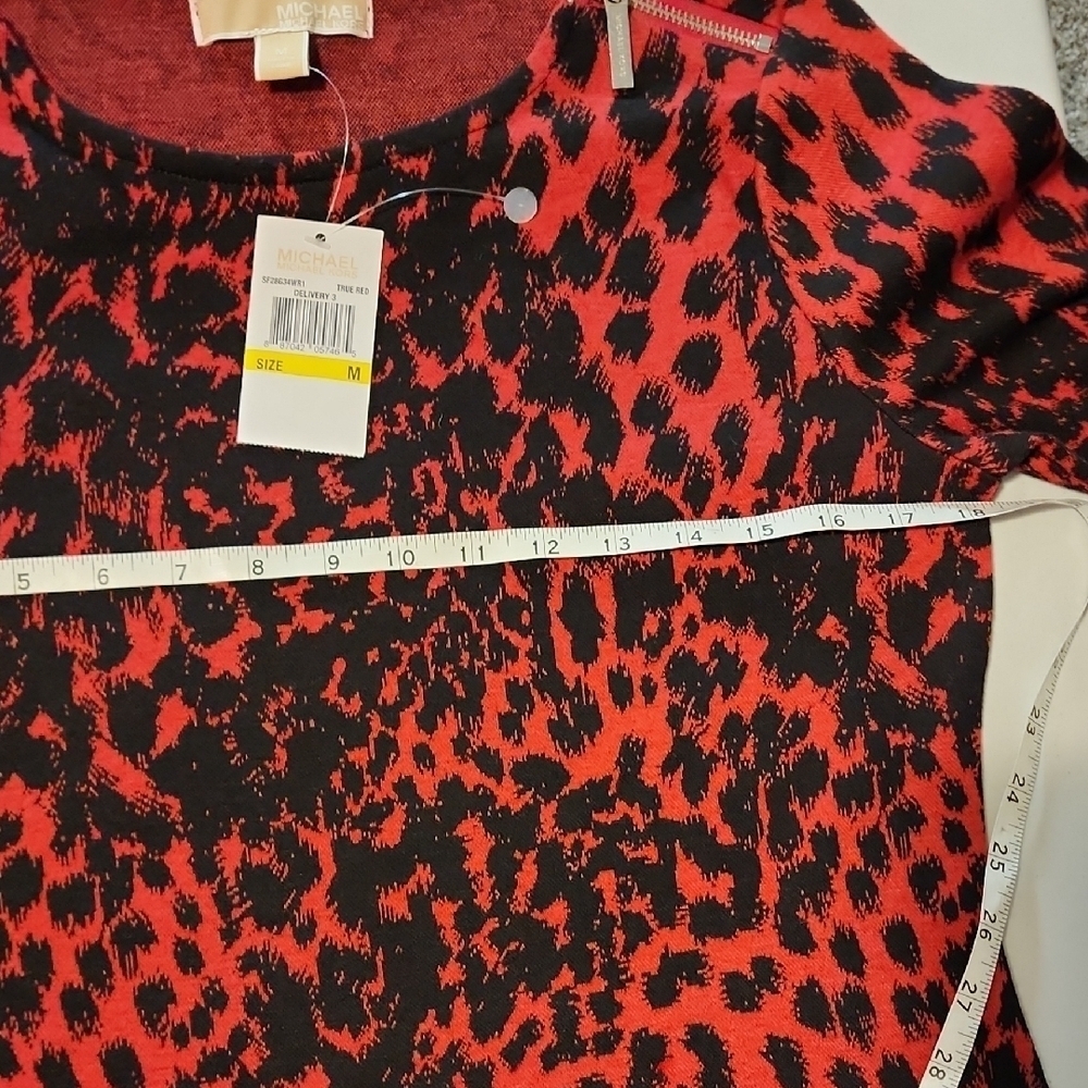 Michael Kors NWT Vibrant Red and Black Long Sleeve SEXY Dress - Picture 4 of 6